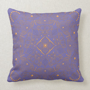 Imitate Gold Pearl Bead Mandala Print Kissen