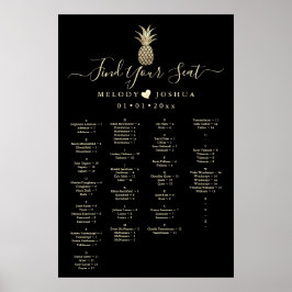 IMITATE GOLD PINEAPPING SITZSTRUKTUR, ALPHABETISCH POSTER