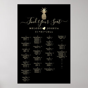 IMITATE GOLD PINEAPPING SITZSTRUKTUR, ALPHABETISCH POSTER