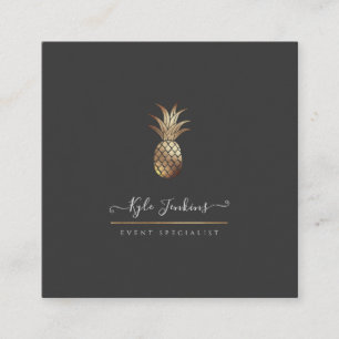 Imitate GOLD PINEAPPLES DIREKT HINTERGRUND Quadratische Visitenkarte