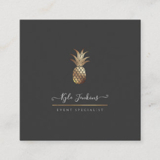 Imitate GOLD PINEAPPLES DIREKT HINTERGRUND Quadratische Visitenkarte