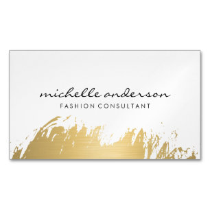 Imitate Gold Pinselgrau Magnetische Visitenkarte