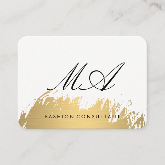 Imitate Gold Pinselgrau Visitenkarte (Vorderseite)