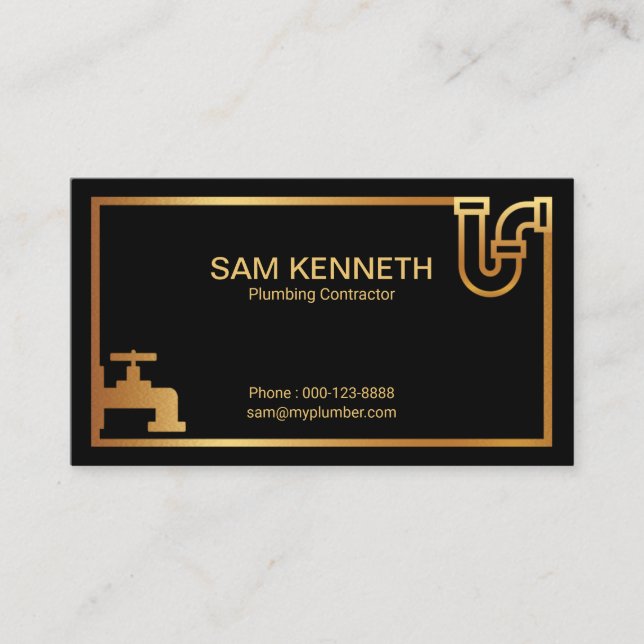 Imitate Gold Plumper Icons Creative Gold Border Visitenkarte (Vorderseite)