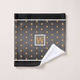 Imitate Gold Polka Dots auf Grau Gradient Badhandtuch Set