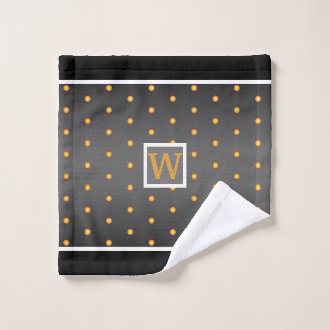 Imitate Gold Polka Dots auf Grau Gradient Badhandtuch Set (Waschlappen)