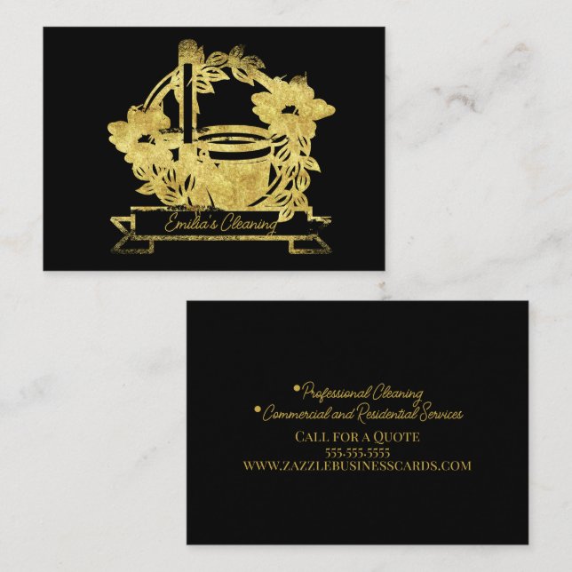 Imitate Gold-Reinigungs-Logo Visitenkarte (Vorne/Hinten)