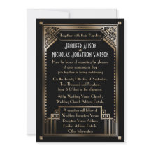 Imitate Gold Schattige Art Déco Hochzeit