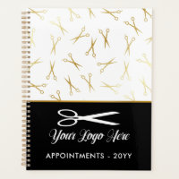 Imitate Gold Schere Logo Haar Stylisten Ernennung