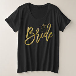 Imitate Gold Schwarz mit Ring Große Größe T-Shirt