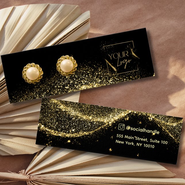 Imitate Gold Schwarzer Glitzer Logo Ofensichtkarte (Von Creator hochgeladen)