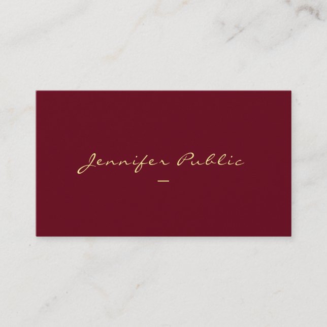 Imitate Gold Script Template Luxuriöse Premium Per Visitenkarte (Vorderseite)