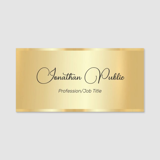 Imitate Gold-Script-Vorlage Kalligraphischer Name Namensschild (Vorderseite)