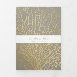 Imitate Gold Sea Fan Muster Innendesign Broschüre