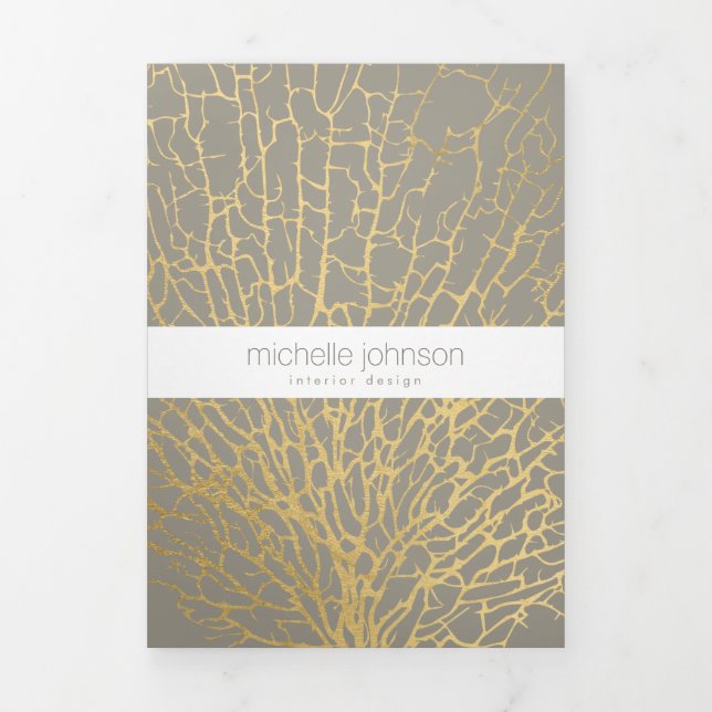 Imitate Gold Sea Fan Muster Innendesign Broschüre (Cover)