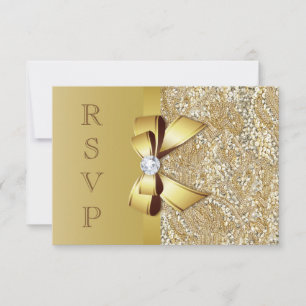 Imitate Gold Sequenzen und Bow UAWG RSVP Karte