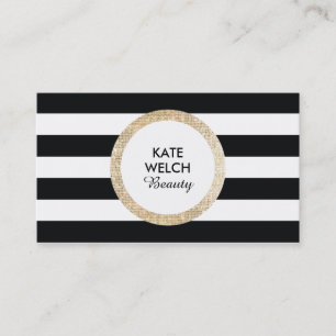IMITATE Gold Sequin Schwarz und Weiß gestreift Sch Visitenkarte