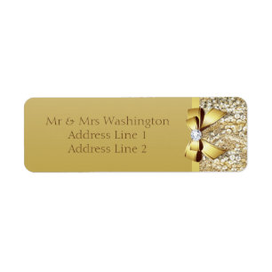 Imitate Gold Sequins Gold Bow und Diamond