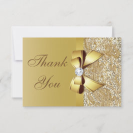 Imitate Gold Sequins und Bow Wedding Vielen Dank Dankeskarte