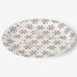 Imitate Gold Snowflakes Snowflakes Patrone Weihnac Pappteller