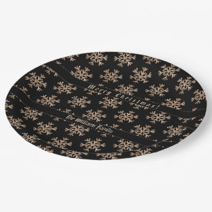 Imitate Gold Snowflakes Snowflakes Patrone Weihnac Pappteller