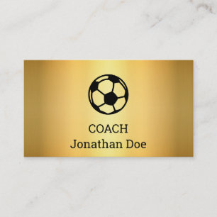 Imitate Gold Soccer Coach Business Card Visitenkarte