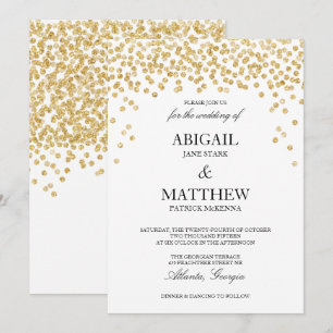 Imitate Gold Sparkle Confetti Hochzeit Einladung