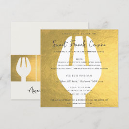 IMITATE GOLD SPOON FORK COOKING KLASSE EINLADEN VO EINLADUNG