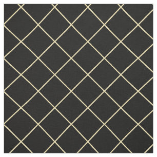 Imitate Gold Squares Black Checkered Modern Geomet Stoff