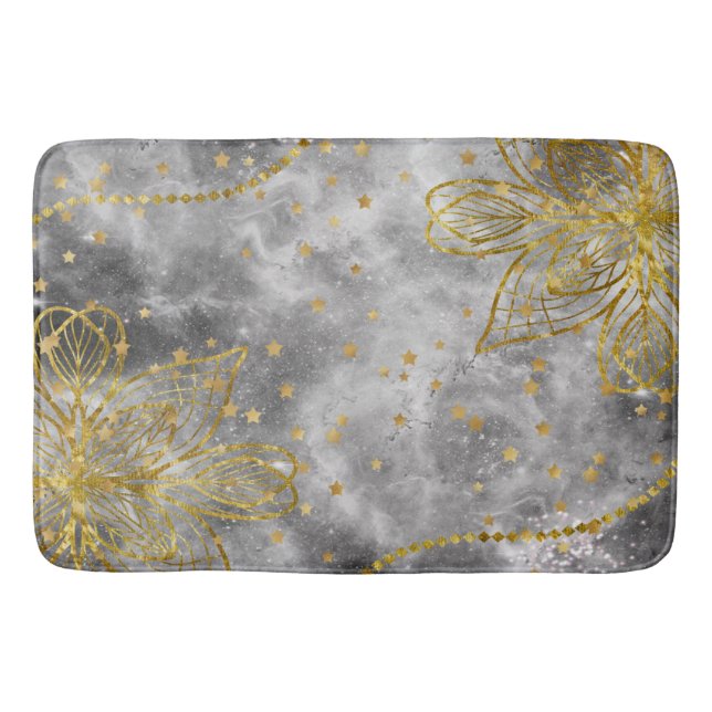 Imitate Gold Star Mandala Bath Mat Grosses Badematte (Vorderseite)