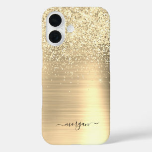 Imitate Gold-Steine, Glitzer, Name des Drehbuchs iPhone 16 Hülle