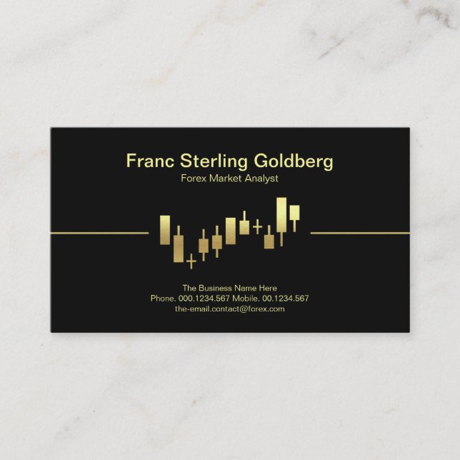 Imitate Gold Stock Exchange Graph Stock Broker Visitenkarte (Vorderseite)