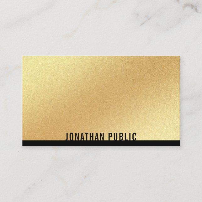 Imitate Gold Template Beruflich Moderne Elegant Visitenkarte (Vorderseite)