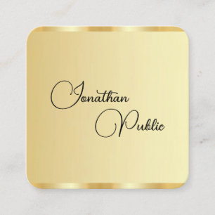 Imitate Gold Template Moderne Berufliche Elegant Quadratische Visitenkarte