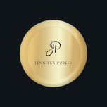 Imitate Gold Template Monogram Moderne Elegant Magnet<br><div class="desc">Imitate Gold Template Monogram Modernes elegantes Round Magnet.</div>