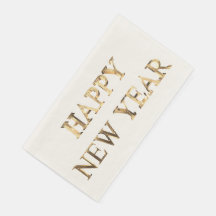 Imitate Gold Typografie glücklich Neujahr Napkins