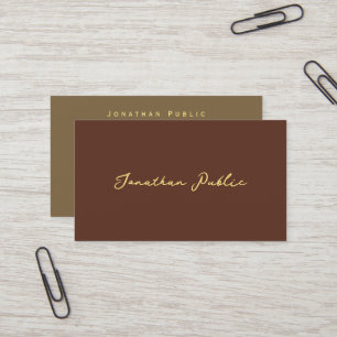 Imitate Gold Typografie Script Text Elegante Farbe Visitenkarte
