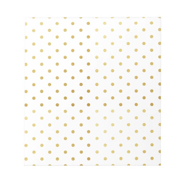 Imitate Gold und weiße Polka Punkte Notizblock (Vorderseite)