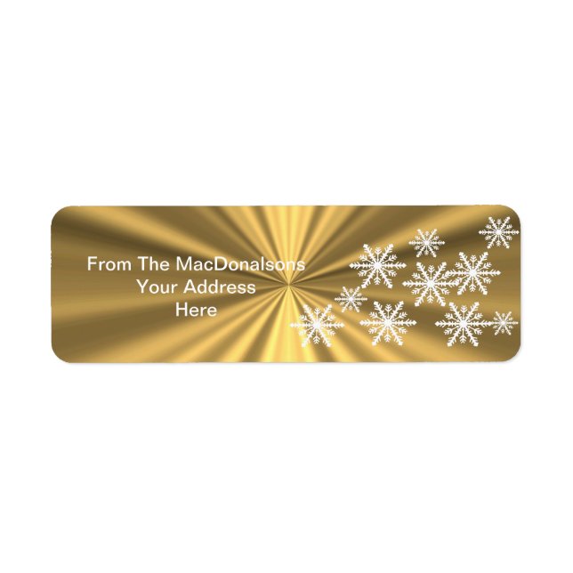 Imitate Gold und weiße Schneeflocken Weihnachten (Vorne)
