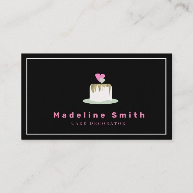 Imitate Gold Wedding Cake Baker Logo Baker Visitenkarte (Vorderseite)