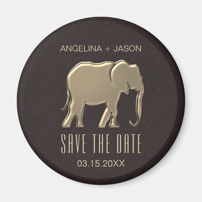 Imitate Gold Wedding speichern das Datum der Einla Magnet (Vorne)