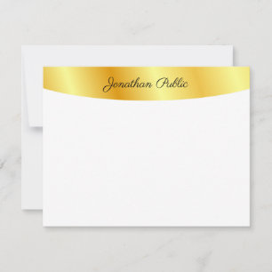Imitate Gold White Personalisiert Elegant Handgesc Mitteilungskarte