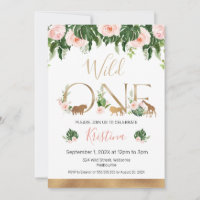 Imitate Gold Wild One Floral Safari Geburtstag