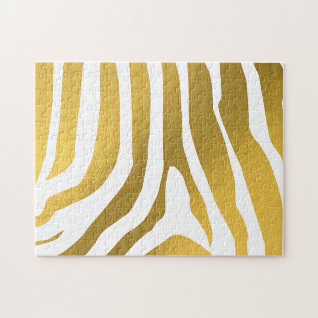 Imitate Gold Zebra Print Stripes Muster (Horizontal)