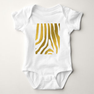 Imitate Gold Zebra Print Stripes Muster Baby Strampler