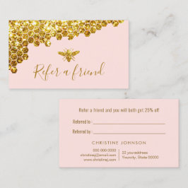 Imitate Goldbarren-Glitzer auf rosa Referenzkarte Visitenkarte