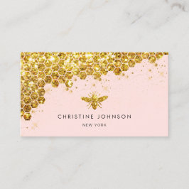 Imitate Goldbarren Glitzer auf rosa Untergrund Visitenkarte