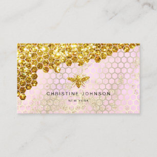 Imitate Goldbarren Glitzer in rosa Design Visitenkarte
