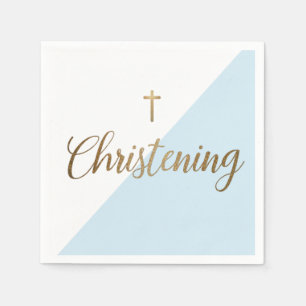 Imitate goldblauer Baby Boy Christening Serviette