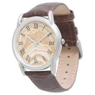 Imitate Golden Agate Armbanduhr